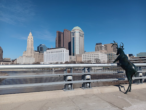 Image of Scioto Lounge Bronze Deer Sculpture